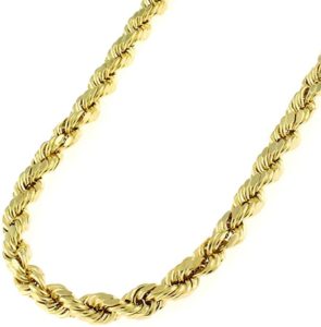 18k yellow gold diamond cut rope chain