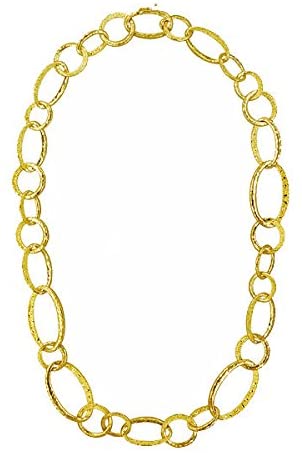 18k yellow gold textured chain necklace for sale online